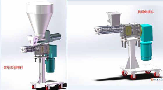 Pelletizer extrusor de doble tornillo y máquina de alimentación lateral JCW63