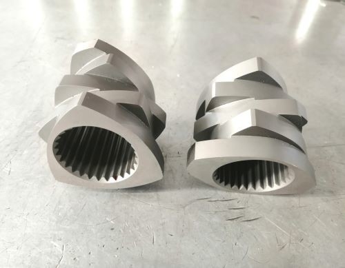 2-4 Extrusores de alta transición de vuelo con elementos de tornillo Bloque de flexión