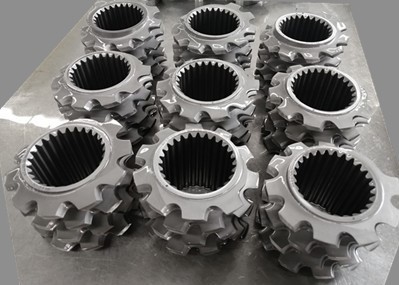 2-4 Extrusores de alta transición de vuelo con elementos de tornillo Bloque de flexión