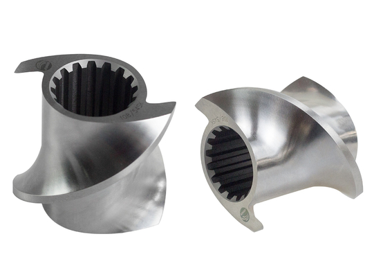 2-4 Extrusores de alta transición de vuelo con elementos de tornillo Bloque de flexión