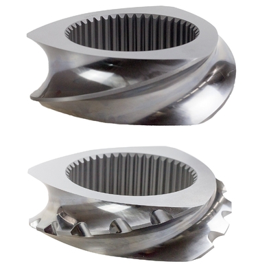 Elementos de tornillo de extrusores de plástico gemelos de alto desgaste con tratamiento de apagado por vacío Segmentos de pala de vuelo único